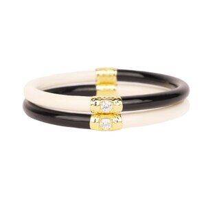 NWT Budhagirl All weather bangles budhagirl bracelets, size small, black/ivory